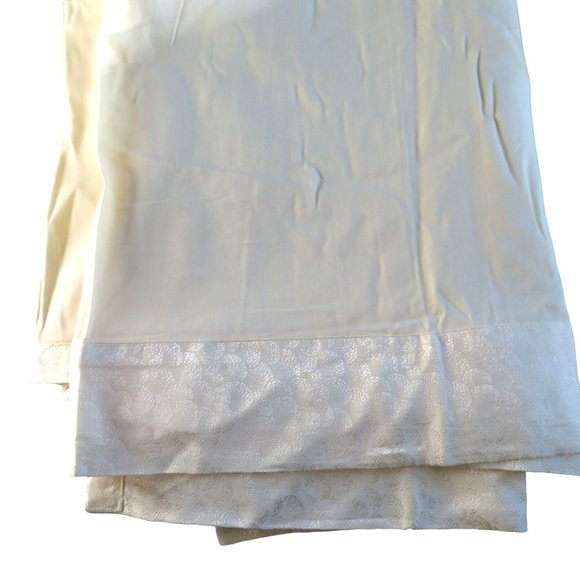 New Miss Ying Light Yellow Queen Flat Sheet 90 x 102 Brocade Edge All Around - Picture 8 of 10